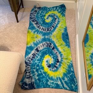 Love Tanjane Blue and Yellow Tie-Dye scarf
